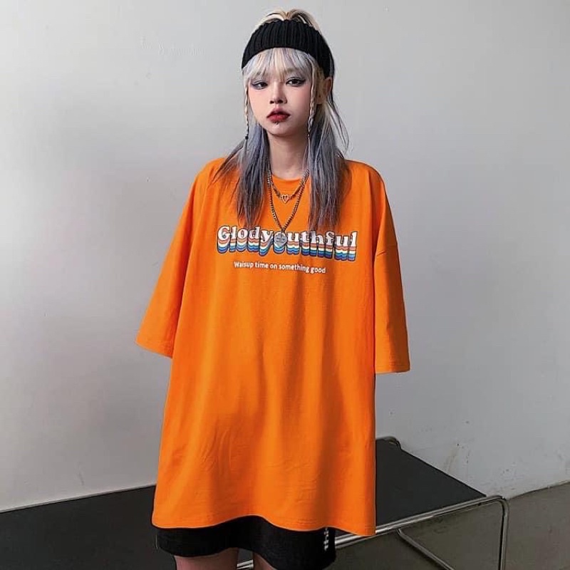 Áo thun unisex cổ tròn form rộng nam nữ hình in chữ