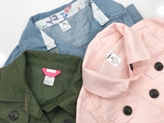 Áo khoác denim bé gái Carter