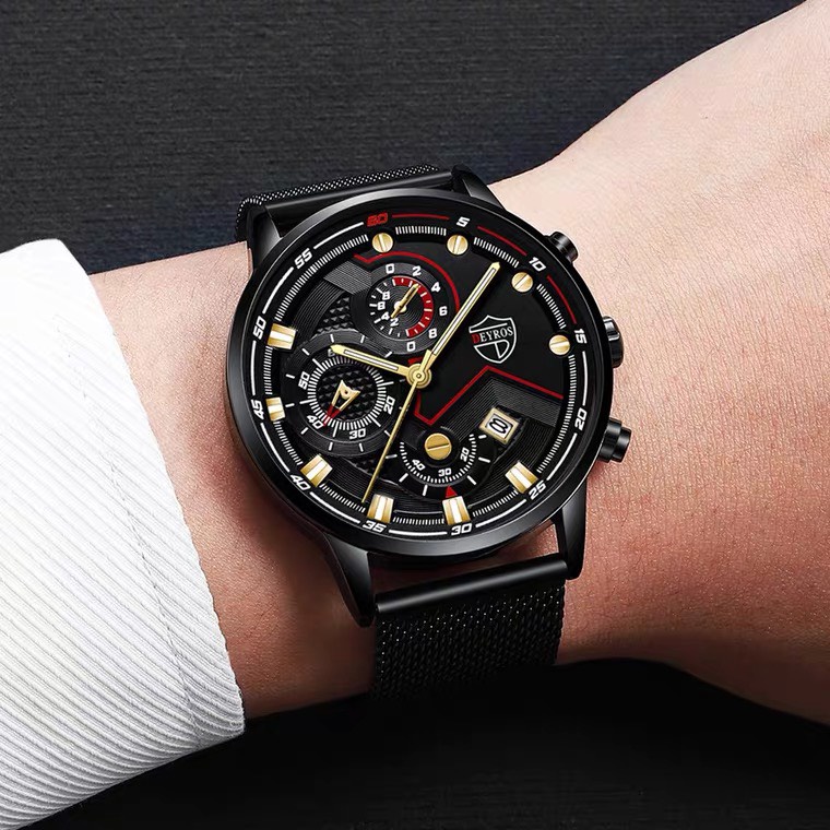 Đồng Hồ Đeo Tay DEYROS Bằng Thép Không Gỉ Lịch Lãm Cho Nam