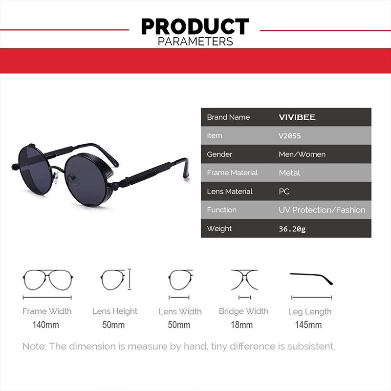 Kính Mát Gọng Tròn Kim Loại Phong Cách Gothic Punk 2022 Cho Nam Và Nữ