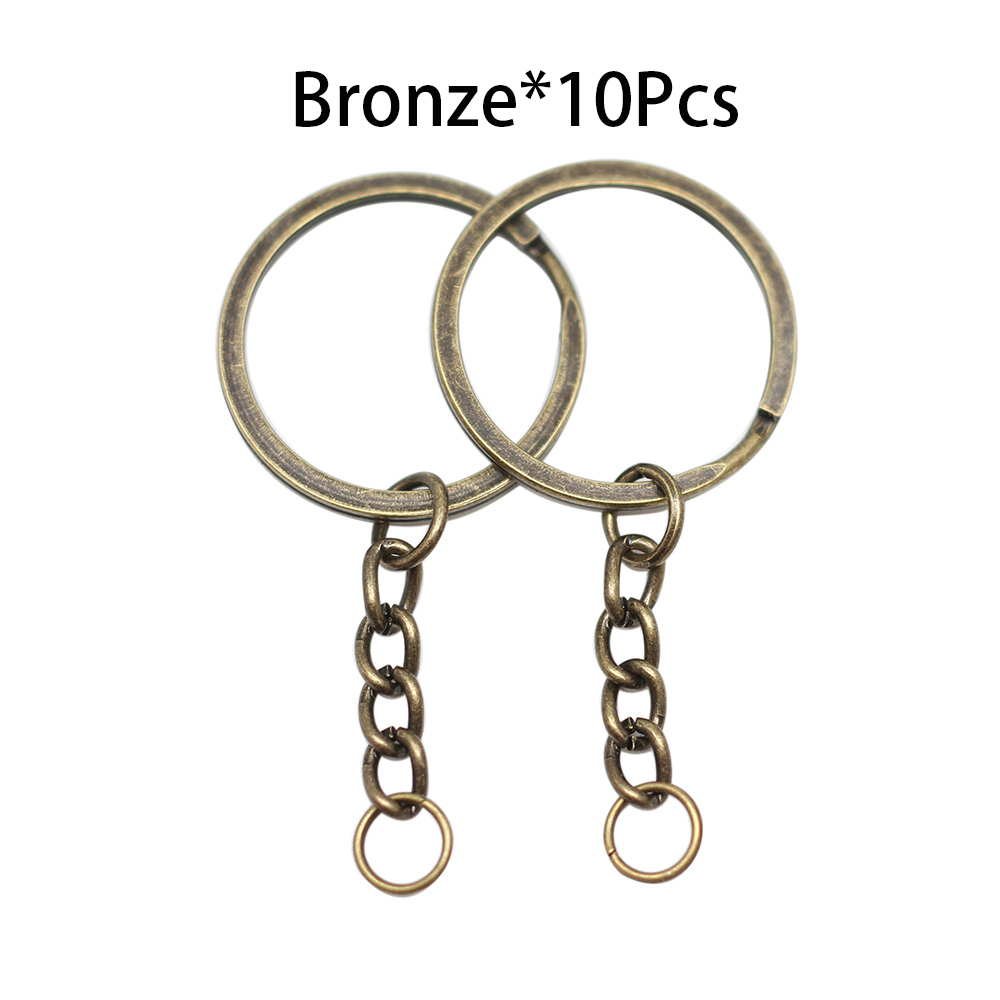 Gói 10 khoen móc khoá St.kunkka 30mm dài 60mm màu đen súng vàng hình tròn oval phụ kiện kim loại DIY