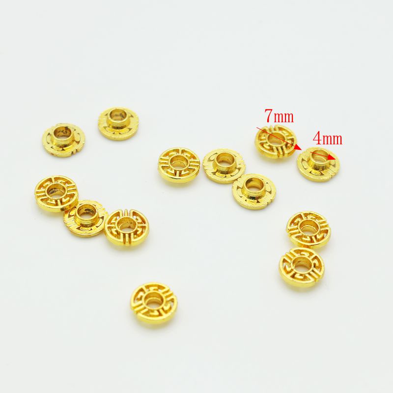 Bộ 10 Miếng Dán Lỗ Tròn Nhỏ Bằng Đồng 18K Dùng Làm Trang Sức Thủ Công diy