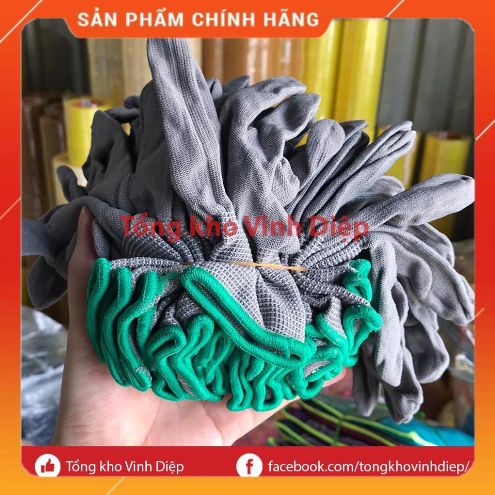 Bó 12 đôi găng tay vải mút chống nắng, găng tay bảo hộ lao động