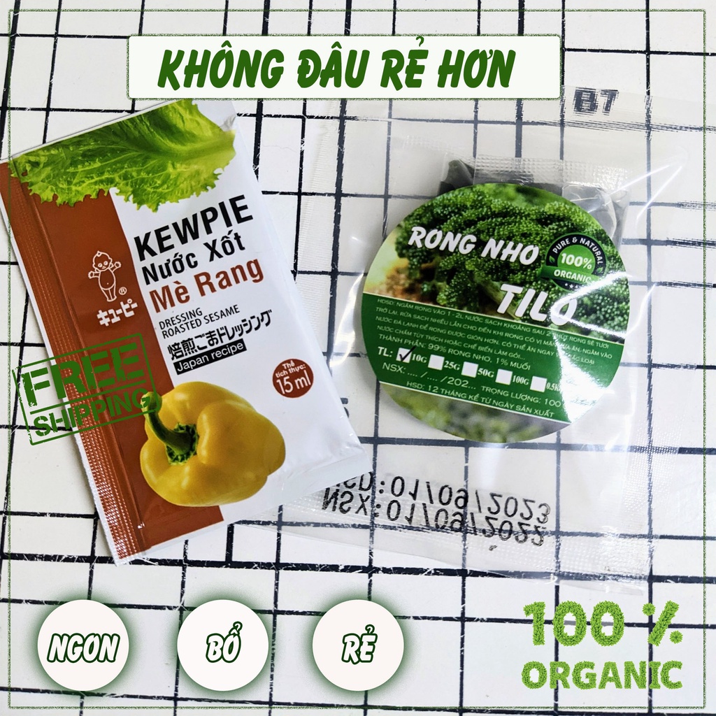 Rong nho tách nước Tilo gói nở ra 30g ăn giòn rụm, mua 10 tặng 1 xốt mè rang nhật bản, thơm, ngon, giảm cân