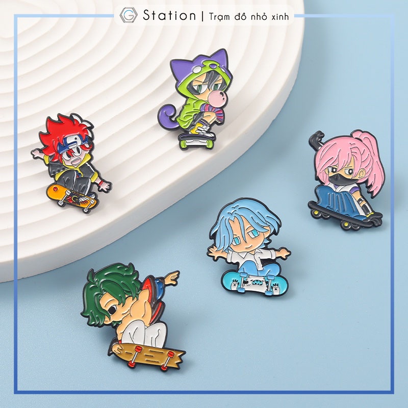 Pin cài áo manga anime SK8 The Infinity Trượt ván cực hạn chibi - GC497