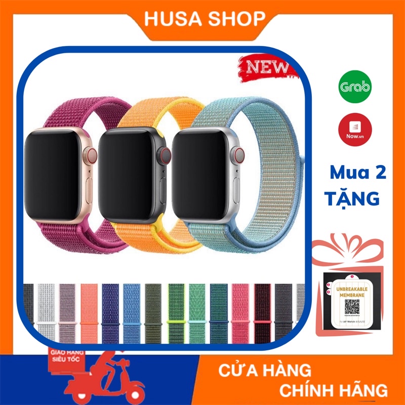 Dây Vải Dán Sợi Nylon Cho Apple Watch series 1/2/3/4/5/6/se 38mm 40mm 42mm 44mm