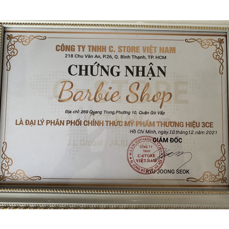 Son Kem Lì 3CE Velvet Lip Tint chillike -taupe- bitter hour-đỏ đất