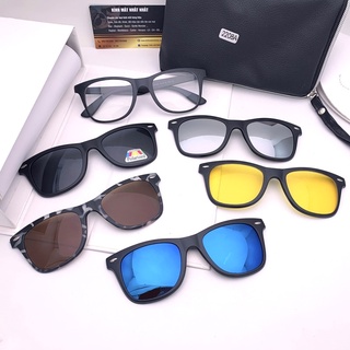 Kính râm mát thời trang Polarized 5 in 1 cực đẳng cấp 2208A