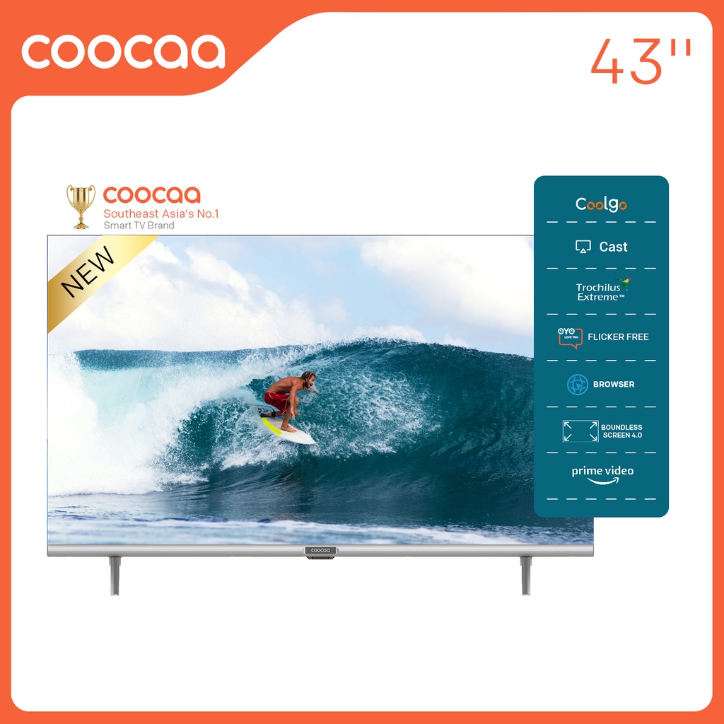 [Nhập ELCC7 giảm 400K] SMART Tivi FHD Coocaa 43 inch 43S3U- tivi giá rẻ Chân viền kim loại - Miễn phí lắp đặt