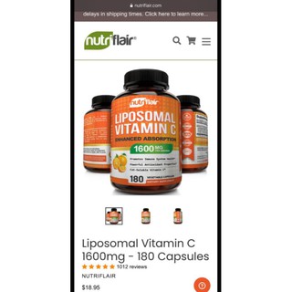 Nutriflair Liposomal Vitamin C 180 viên (3 tháng) Liposome