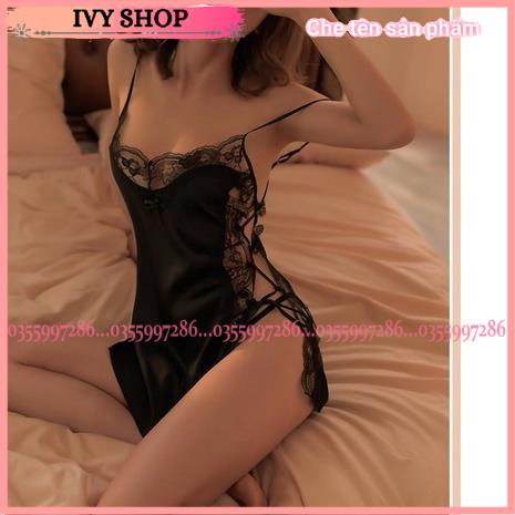 Váy Ngủ Phi Lụa Xẻ Sườn Xương Cá Gợi Cảm - XC170 - Đầm Ngủ Sexy Freesize, BigSize