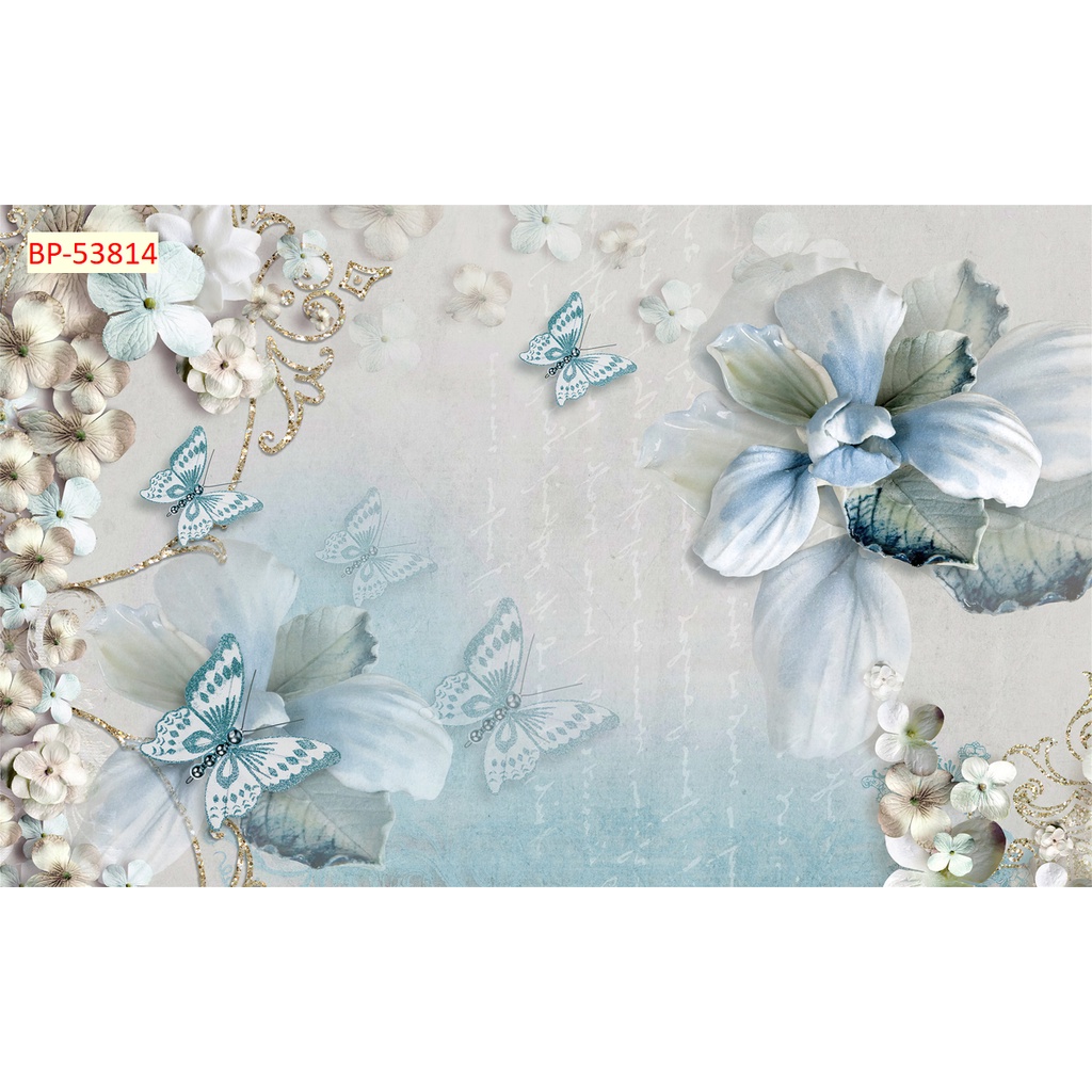 Tranh dán tường 3d trang trí phòng khách Hoa 3D nhẹ nhàng