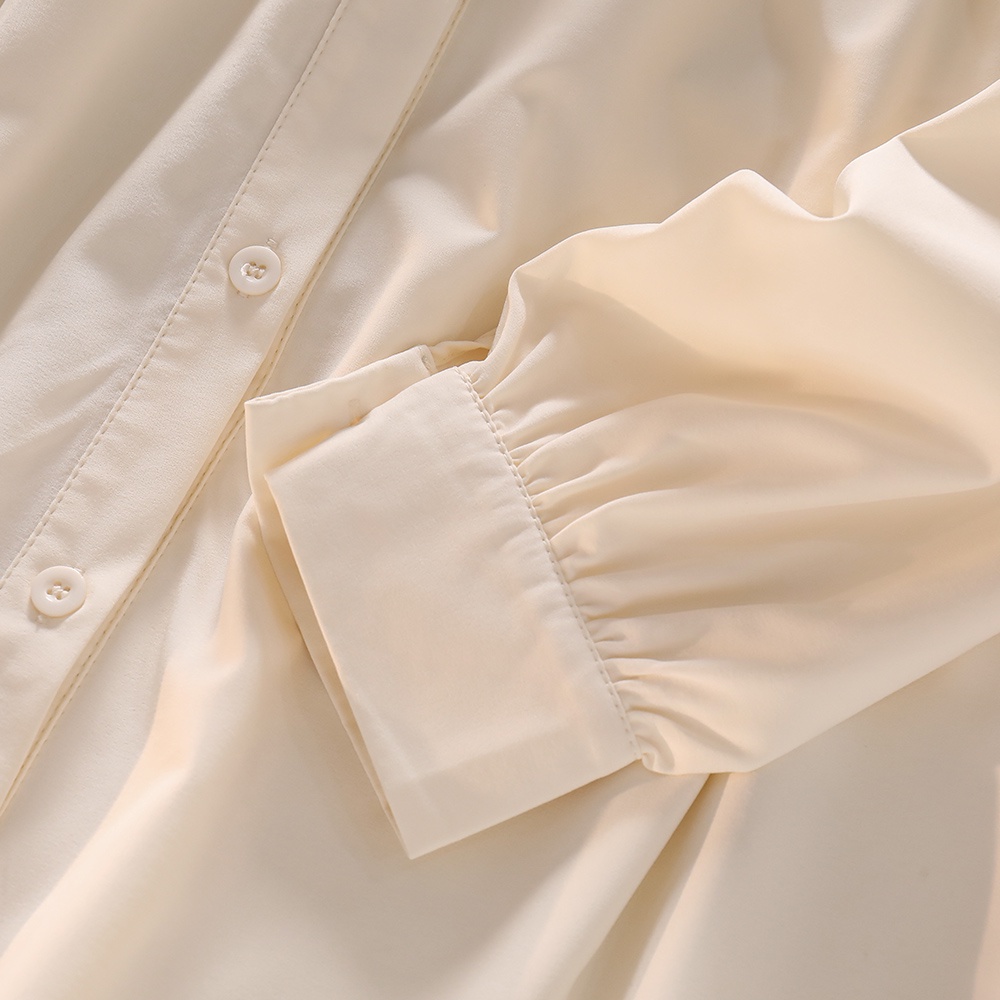 NUZIRO  Áo sơ mi  tay dài màu sắc đơn giản thanh lịch cho nữ