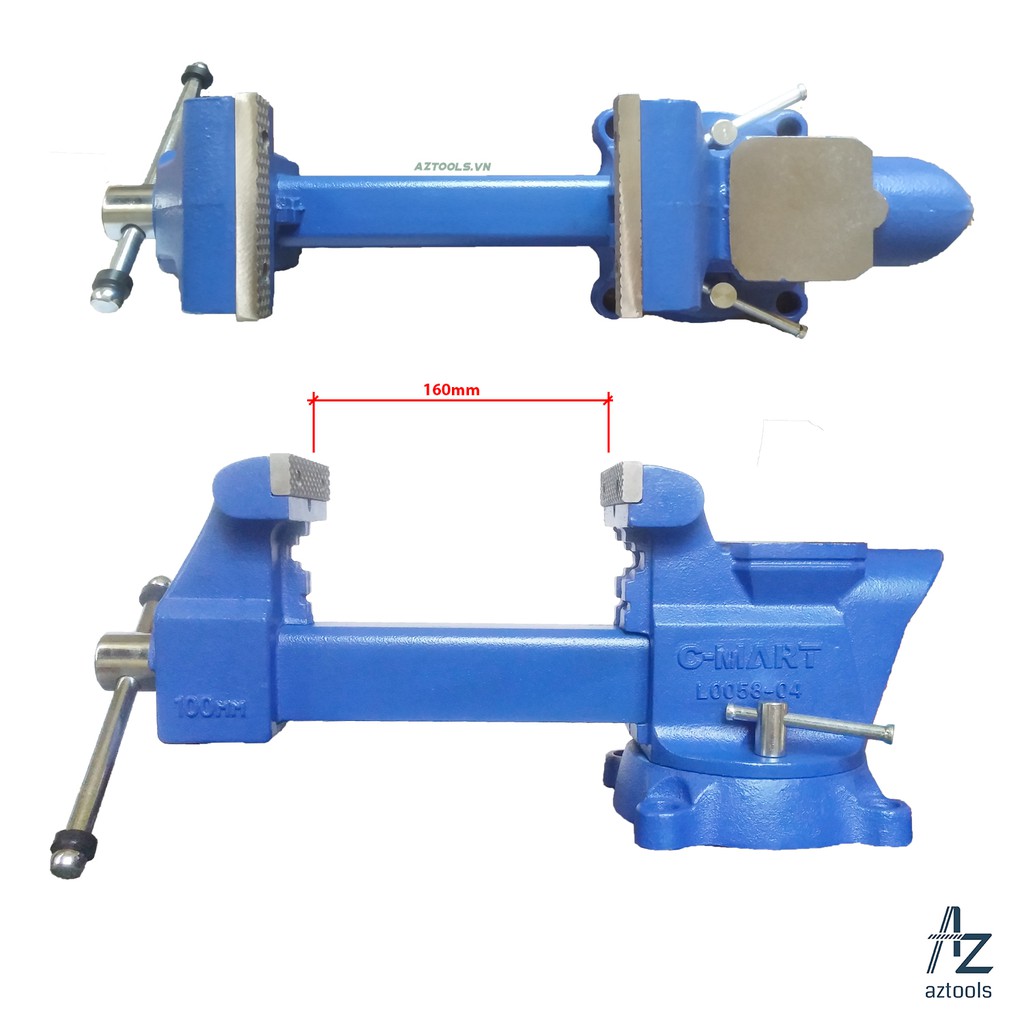 Eto thép mâm xoay cỡ đại má kẹp 100mm