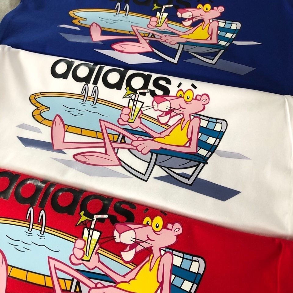 Bộ Quần Áo Thể Thao Adidas Họa Tiết Báo Hồng Cá Tính Cho Bé