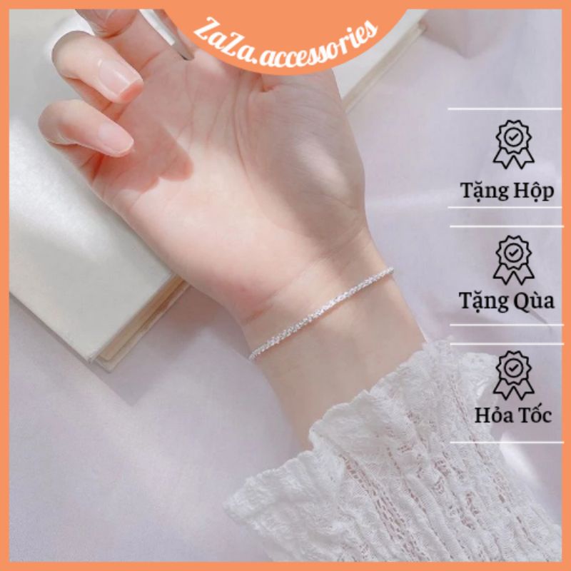 Vòng tay bạc S925 - Lắc tay nữ bạc Ý kim tuyết phản quang sang trọng, thanh lịch Zaza accessories