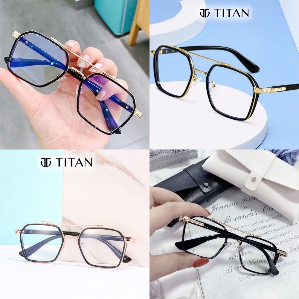 Kính thời trang thay được mắt kính cận cả nam nữ đeo được đen, thay được mắt kính râm mát gọng vuông Iron Man Titan Shop