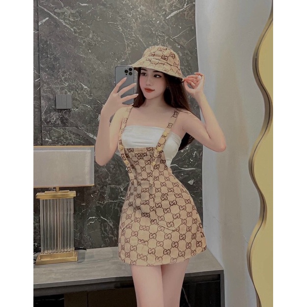Sét yếm váy GG áo qoai trong siêu xinh