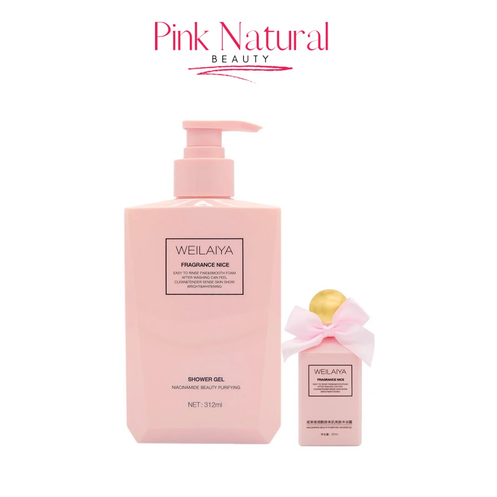 Sữa tắm dưỡng ẩm hương nước hoa Weilaiya 312ml - PINK NATURAL BEAUTY