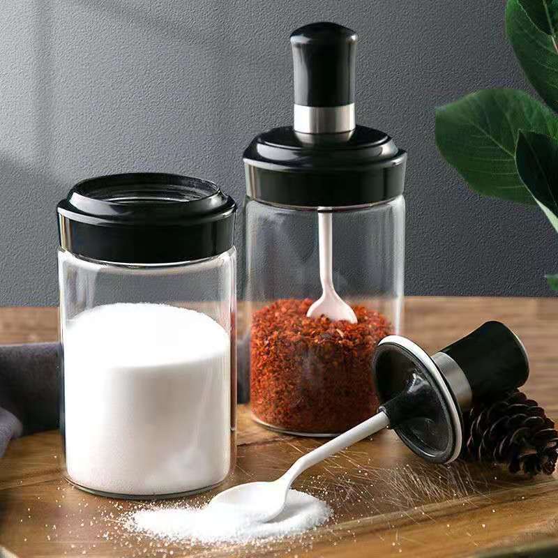 Hũ Đựng Gia Vị - Lọ Đựng Gia Vị Thủy Tinh Kèm Thìa Thông Minh - Hàng Cao Cấp, Chống Ẩm
