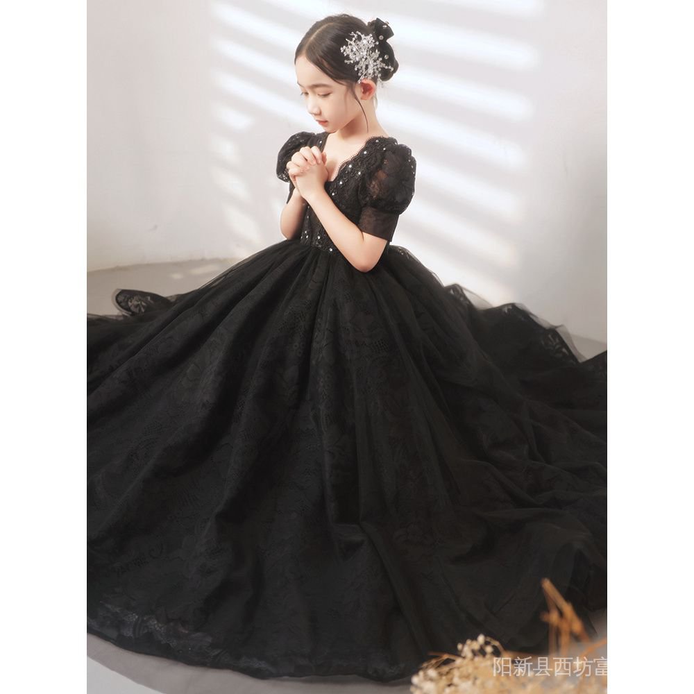 Đầm Hóa Trang Halloween Nhân Vật Phù Thủy Màu Đen Cho Bé Gái