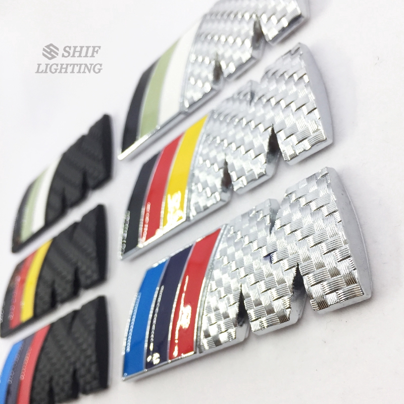 Miếng dán hình logo ///M bằng kim loại mặt sợi carbon dành cho xe hơi BMW