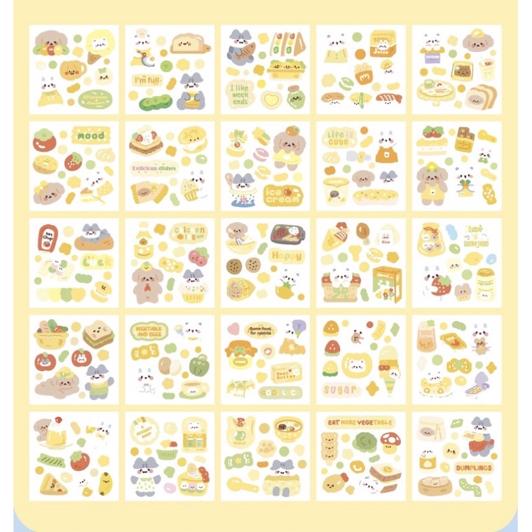 Sticker cute/Set 10 tấm sticker hình dán Little Cookie trang trí toploader sổ planner bullet journal Hàn Quốc Tẻn Tẻn
