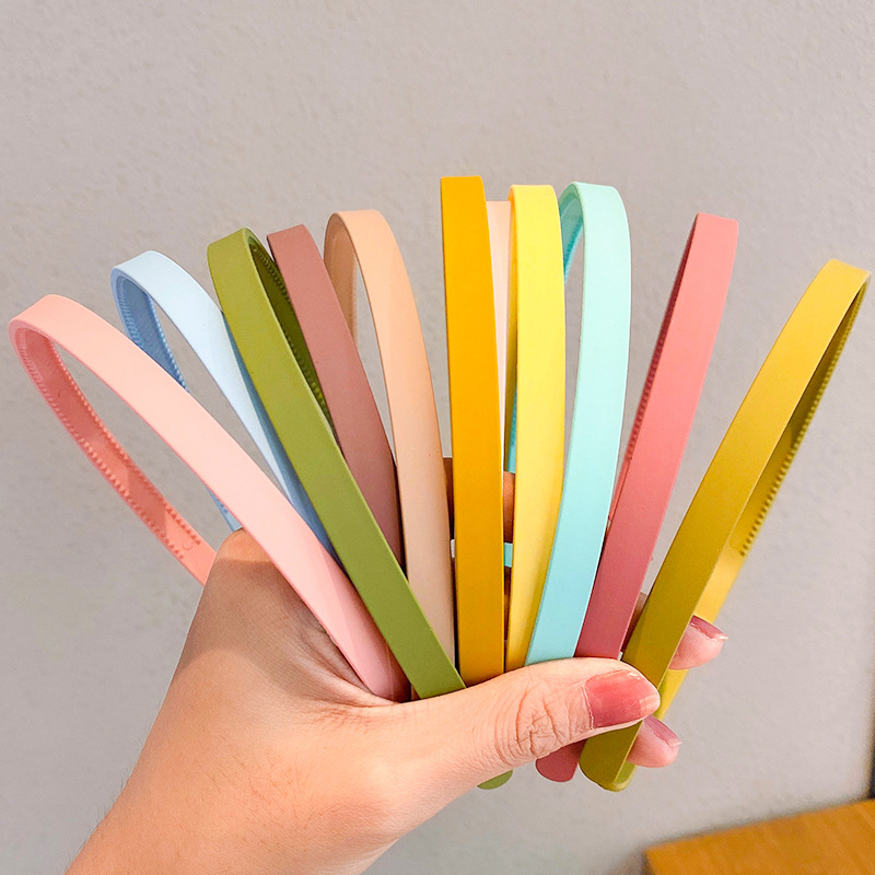 Set 5 Băng Đô Màu Trơn Phong Cách Hàn Quốc Xinh Xắn Cho Nữ