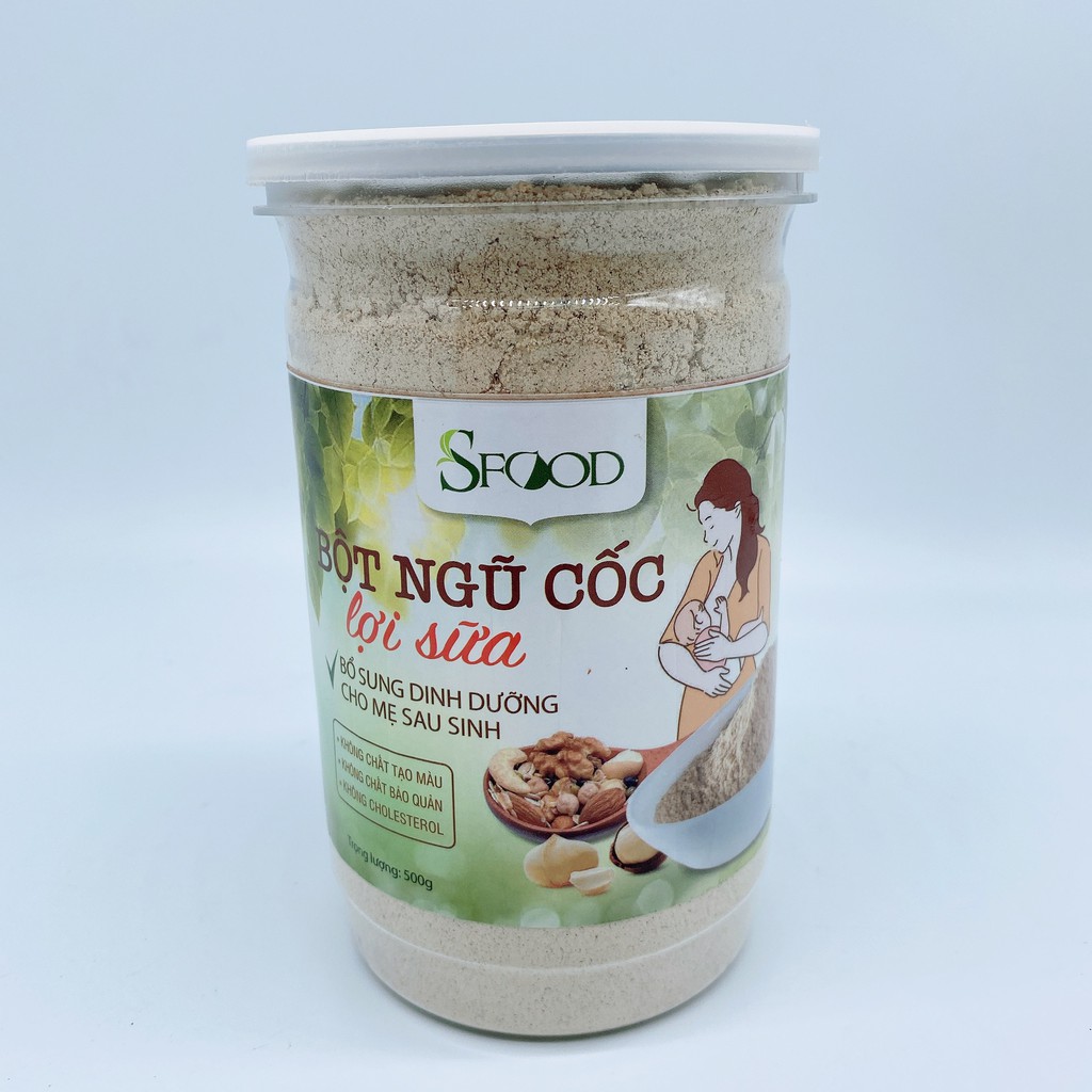 Bột ngũ cốc lợi sữa SFOOD 13 loại hạt hộp 500gram, bột ngũ cốc bà bầu