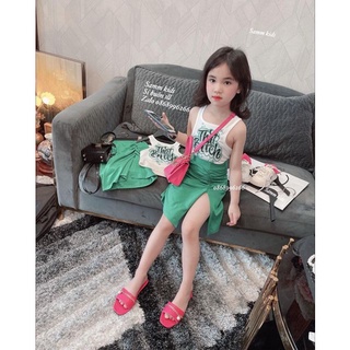 Set áo ba lỗ chân váy nhún cho bé