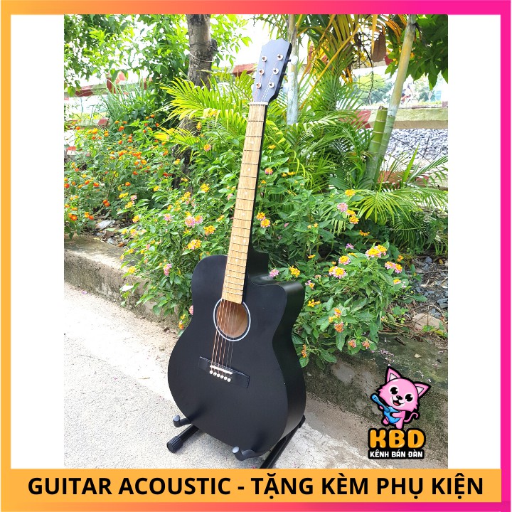 Đàn guitar giá rẻ acoustic tập chơi màu đen - TẶNG bao đàn và phụ kiện đàn