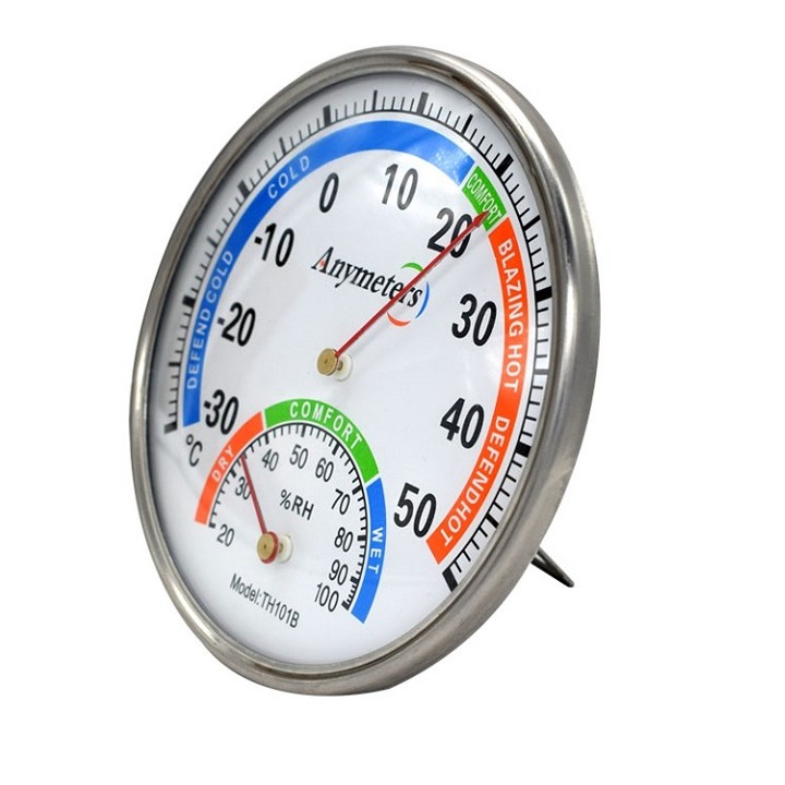 Đồng hồ cơ đo nhiệt độ và độ ẩm, nhiệt ẩm kế cơ treo tường TH101B