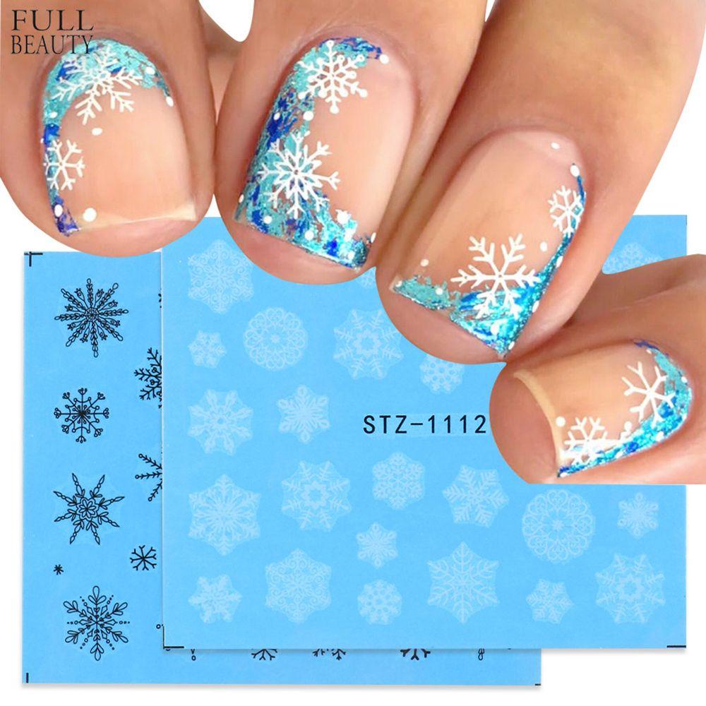 Set 16 Nhãn Dán Trang Trí Móng Nghệ Thuật Chủ Đề Giáng Sinh EUCA