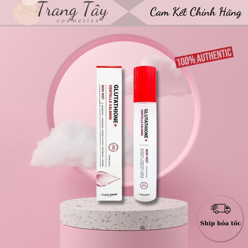 Xịt giảm mụn lưng Angel Liquid Glutathione Plus Centella Calming Body Mist 150ml