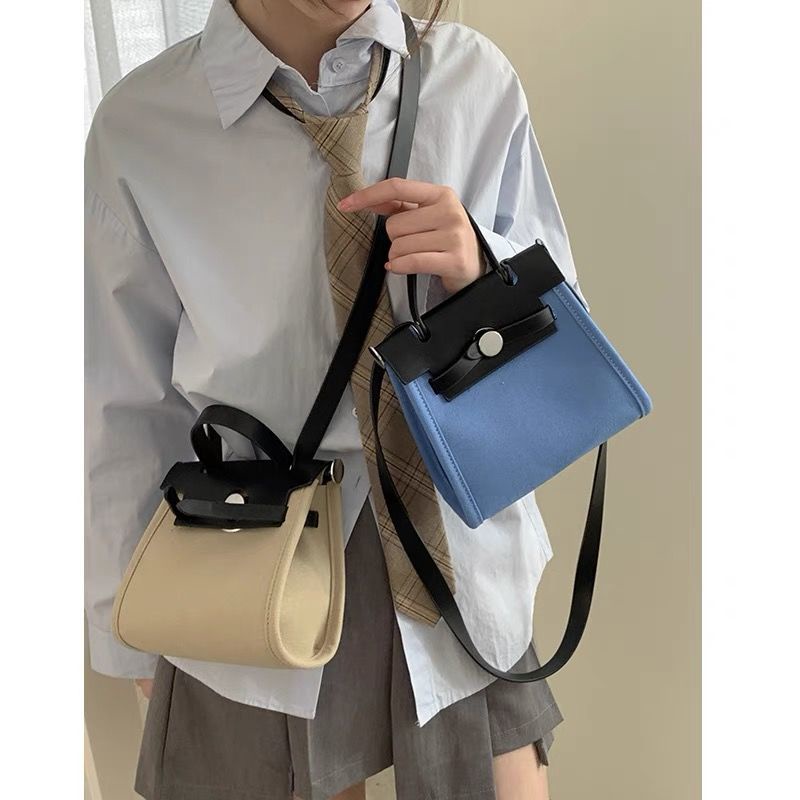 Túi Xách Canvas Phối Màu Sắc Tương Phản Chất Lượng Cao Thời Trang Cho Nữ Có 5 Kiểu