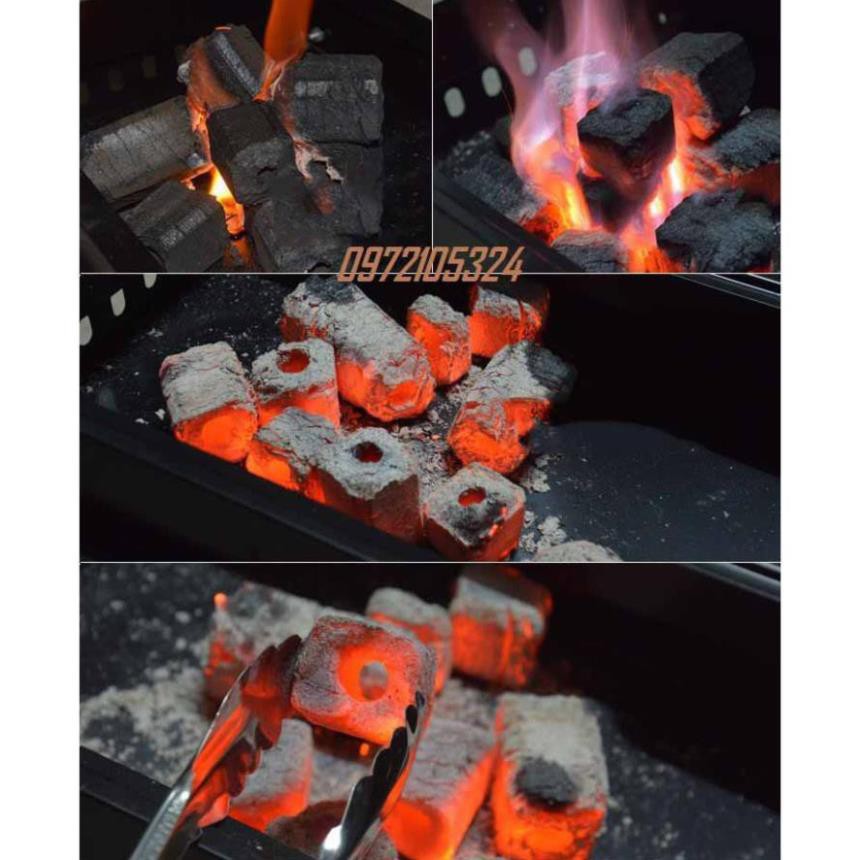 Bếp nướng than hoa không khói gấp gọn chất liệu thép không gỉ sơn tĩnh điện