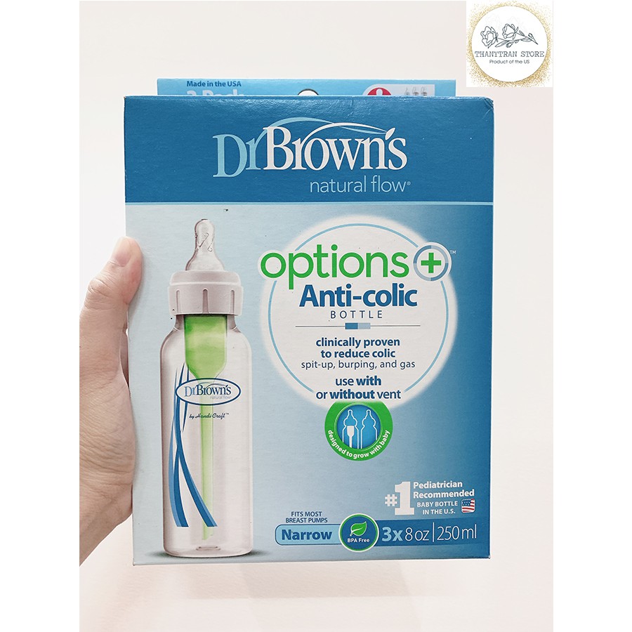 Bình sữa Dr Brown option cổ thường 60ml, 120ml, 250ml