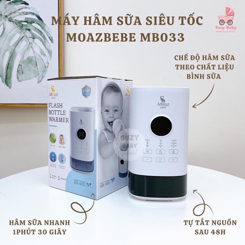 [Mẫu Mới] MÁY HÂM SỮA SIÊU TỐC ĐA NĂNG MOAZ BEBE MB033 BẢO HÀNH 12 THÁNG