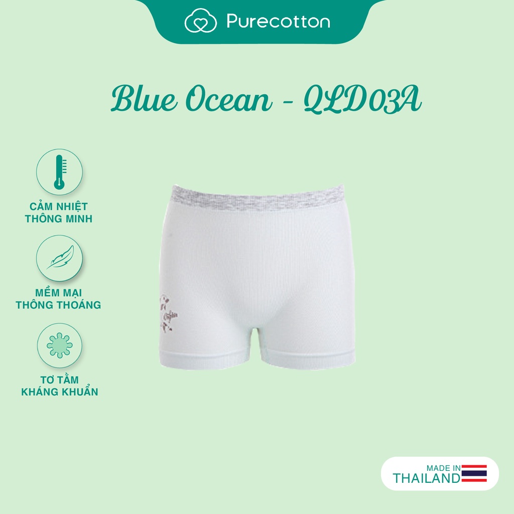 COMBO 6 quần chip đùi cho bé Purecotton cảm nhiệt thông minh chất tơ tằm cao cấp tính năng Blue Ocean PC037