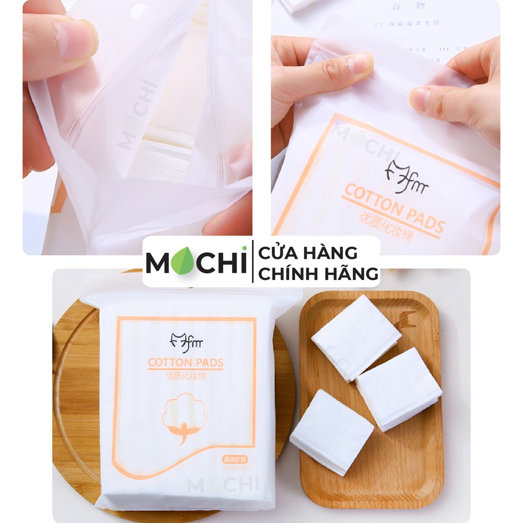 Bông Tẩy Trang 3 Lớp Cotton Pads 222 Miếng Dày Dặn l Trang Điểm Da Nội Địa Trung MOCHI SHOP