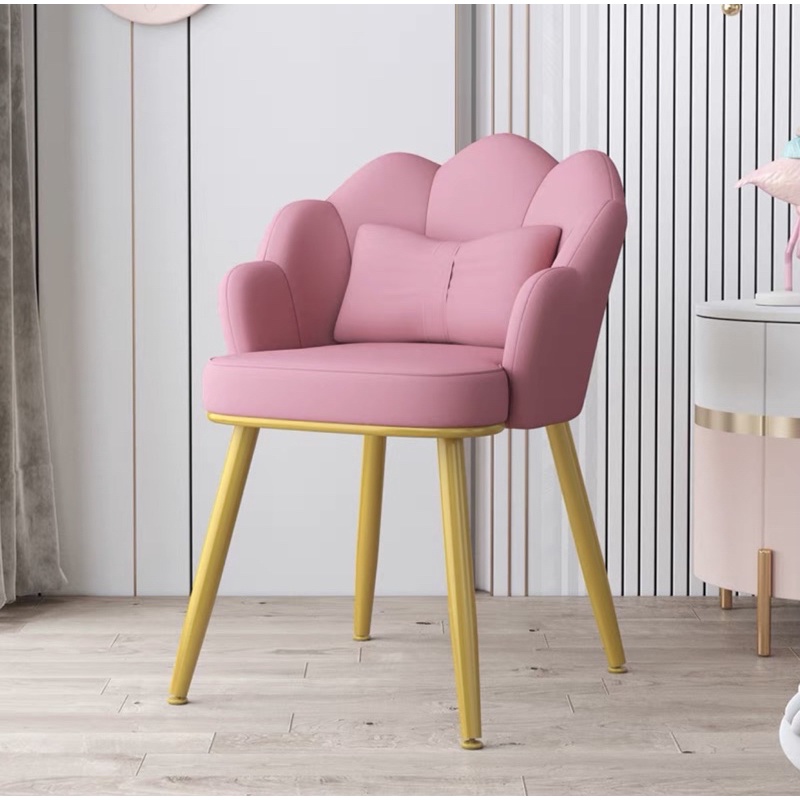 Ghê nỉ ngồi bàn trang điểm phong cách bắc âu tặng kèm nơ