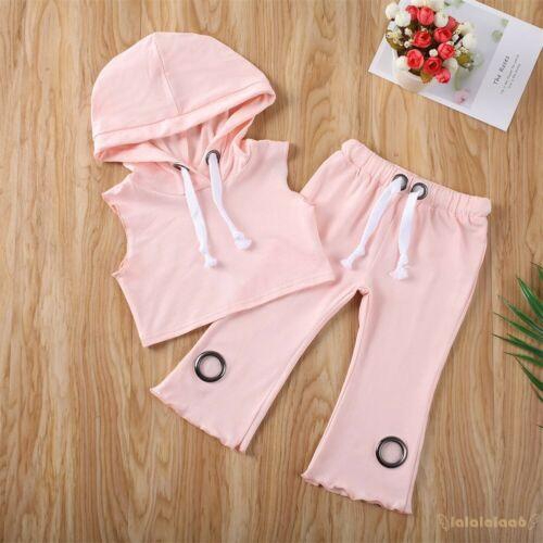 Set Áo Hoodie Sát Nách+Quần Dài Cho Bé Gái