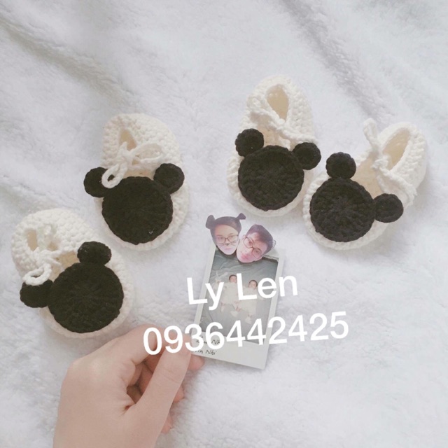 Giày len mẫu mickey đen- trắng