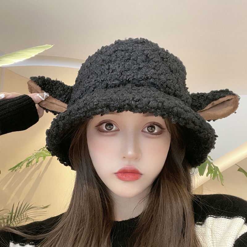 Mũ bucket màu trơn màu trơn giúp giữ ấm trong mùa thu đông