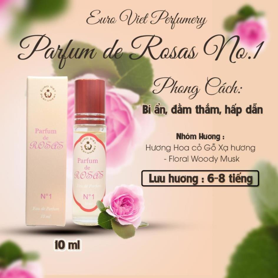 [Hoàn Xu Xtra]  Nước hoa nữ PARFUM DE ROSAS No.1 (10ml) - Hương Hoa cỏ Gỗ Xạ hương.