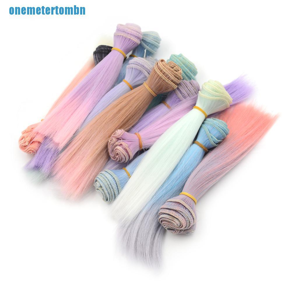 Tóc giả thẳng tự nhiên chịu nhiệt cao cho búp bê BJD/ SD 15cm * 100cm