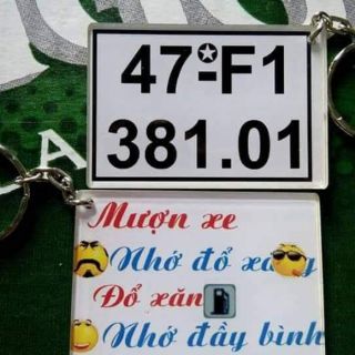 Móc khóa mica in biển số xe