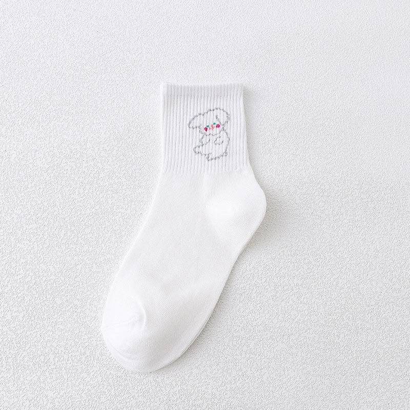 Vớ Tất Cổ Cao Icon Trắng Cotton Kháng Khuẩn freesize nam nữ hàng loại 1 bao đổi trả MRSOCKS - VC022