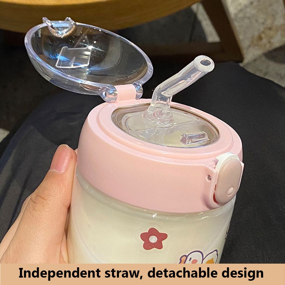 Bình nước 380ml họa tiết hoạt hình 3D nhiều màu sắc