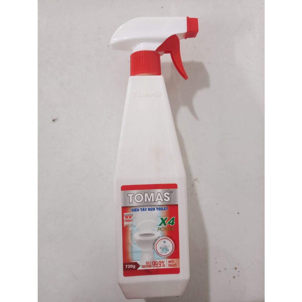 TẨY RỬA BỒN CẦU TOILET X4 - TOMAS 720g - MITUHOME - TẨY KHỬ MÙI HÔI VI KHUẨN MẢNG BÁM DIỆT KHUẨN